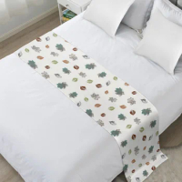 Leaves Nostalgic Abstract Fallen Leaves Bed Runner Luxury Hotel Bed Tail Scarf Decorative Cloth Home Bed Flag Table Runner