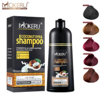 Mokeru 500mL Fast Permanent Hair Dye Shampoo Natural Coconut Oil No-damage Black Hair Dyes Covering Gray Hair Color Dyeing