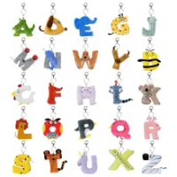 Alphabet Lore Keychains Plush Toy 26 English Words Letters Keychain Bag Pendant Baby Boys Girls Toy Children Birthday Gifts 2023