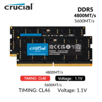 Crucial 4800mhz Memory DDR5RAM 5600MHz 16GB 24GB 32GB 48GB SO-DIMM Memory for Dell Lenovo Asus HP Laptop Ultrabook Memory Stick