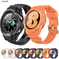 Carbon fiber Band for Samsung Galaxy Watch 4/Classic/46mm/42mm/Gear s3 Frontier TPU Rugged Case+bracelet Galaxy Watch 4 strap