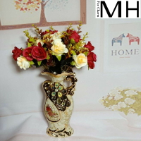 花瓶花盆陶瓷花插家居擺件歐式仿真花假花裝飾客廳電視柜創意新居
