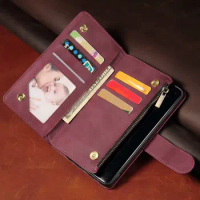 Leather Wallet For OPPO Realme 6 Pro Realme 4 Pro Realme X50 Pro Case Magnetic Zipper Wallet Mobile Retro Wallet Flip Card Stand