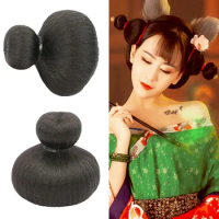 Han Dynasty Kawaii Hair Bun Chignon Lovely Maid Cosplay Headdress Halloween Headwear Ancient Photography