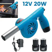 With Li-ion Battery Cordless Electric Air Blower Handheld Leaf Blower Dust Collector Sweeper BBQ Grill Fire Bellows Tools