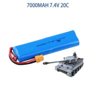 XT60 plug Upgrade 2S 7.4V 5600mAh Li-ion Battery18650 for Henglong 3838-1 3938-1 1/16 radio control Tank part R/C tank battery