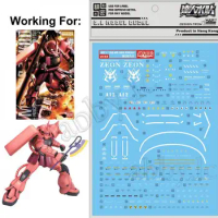 for MG 1/100 MS-06S Zaku II Char Aznable 's ver 2.0 D.L Model Master Water Slide pre-Cut Caution Detail up Decal Sticker UC53 DL