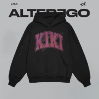 ผ้าฝ้าย Hoodie เสื้อฮู้ด Kpop BLACKPINK LISA ALTER EGO KIKI Merch Cotton Hoodie Retro  M-3XL คําแนะน