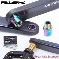 RISK Titanium Alloy Extension Bolts Mountain Bicycle Pedal Extenders Shaft Bolts Spacers For MTB Road Bicycle Pedals