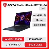 【微星特仕賣場】msi 微星 Stealth 14 A13VF 021TW 14吋 電競筆電 i7/64G/2T