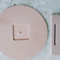 Kayu MDF untuk jam Meja diameter 20 cm tebal 5mm Plus Penyangga