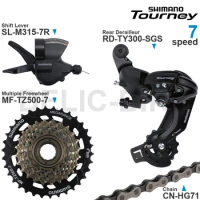SHIMANO Tourney 7 Speed Groupset include M315 Shifter TY300 Rear Derailleur HG200 TZ500 Cassette Sprocket 28T 34T HG71 Chain