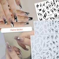 1 Pc Mirror Thorny Nail Sticker for Decorations Fashion Flame Nails Stickers Accessories for DIY Manicure Art Design