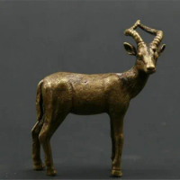 Copper Statue Chinese Bronze Lovable Animal Antelope Bushbuck Hartbeest Oryx Statue