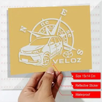 Stiker Cutting Variasi Kaca Mobil Toyota Veloz 2017 Putih