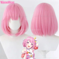 Anime Ootori Emu Cosplay Wig Cosplay Emu Wig Pink Cute Heat Resistant Synthetic Hair Wigs+Wig Cap