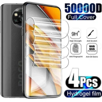 4Pcs Hydrogel Film For Xiaomi Poco X3 NFC X4 GT X5 M4 M3 Pro 5G M5 Screen Protector For Poco F5 Pro F4 GT F3 C40 Full Cover Film