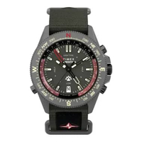 Jam Tangan Pria Timex Expedition TW2W91100 Tide Temp Compass Green Dial Green Fabric Strap Multicolo