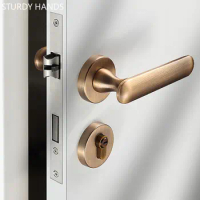 High Quality Zinc Alloy Bedroom Door Locks Indoor Silent Security Lockset Kitchen Wooden Door Handle Lock Furniture Hardware