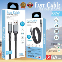 KABEL DATA KD 66W (6A) Cable Data BAHAN PLAT METAL Support SUPER VOOC / TURBO CHARGE / FLASH CHARGE 