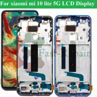 Original 6.57'' For Xiaomi Mi 10 Lite 5G LCD Screen Digitizer Assembly For Mi 10 Lite LCD M2002J9G, M2002J9S, XIG01 display