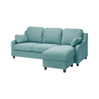 VINLIDEN 三人座沙發附躺椅, hakebo 淺土耳其藍, 233x162x108 公分