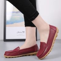 shoes Women Flats Ballet Shoes Woman Cut Out Leather Breathable Moccasins ladies Boat Shoes Ballerina female Casual Shoes