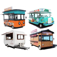 Customized multi-functional dining car Mobile four-wheel electric fast food RV trolley night market stall car