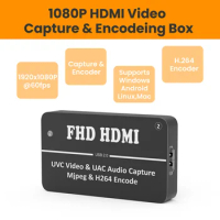 1080P60 HDMI to USB Capture H.264&amp;Mjpeg Encoder HDMI2USB Video Record for Live Streaming, HDMI to UVC FHD Capture Box LCC260