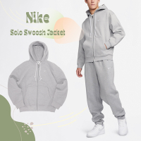 Nike 長袖外套 Solo Swoosh Jacket 男款 灰 內刷毛 棉質 休閒 基本款 小勾 DR0404-063