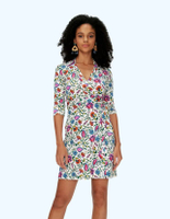 ชุดกระโปรง รุ่น DVF NEW JEANNE TWO 3/4 DRESS สี FLORAL MARCH