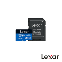 Lexar 雷克沙 256GB 633X microSD 含轉換卡 - C10 A1 UHS-I (U3) V30 公司貨