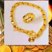 Gelang tangan padi jumbo free cincin emas gelang tangan terbuat dari koin asli tahun 1990-1999