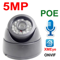 JIENUO 5MP POE Camera Ip HD Security Video Surveillance Indoor Night Vision Cctv IPCam Infrared CCTV Dome IPC Audio Home Camera