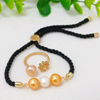BERSERTIFIKIAT SET GELANG CINCIN MUTIARA TAWAR LOMBOK GELANG TALI SERUT MUTIARA