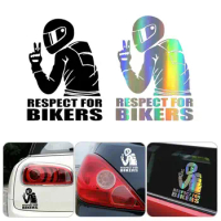 3D Car stickers RESPECT FOR BIKERS decal Auto Motorcycle sticker car funny vinyl bike reflective Stickers car styling decoration