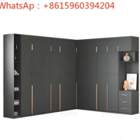 Ready to Sale I-shaped bedroom wood wardrobe with open shelves