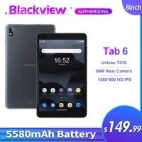Blackview Tab 6 3GB+32GB 8inch HD IPS 5580mAh Android 11 Phone Call Tablet PC T310 5MP Rear Camera 4G Tablets
