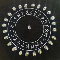 Terahertz Tumbled Stones Carved Rune Natural Gemstones Quartz Crystal Healing Gems Crafts Reiki Feng Shui Decoration