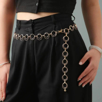 Loop Vintage Belt Adjustable Belt Women Fashion Metal Chain Belt Body Chain