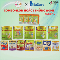 {M2} COMBO 4LON COLOSBABY/ COLOSGAIN/ DHA/ OGGI/ CALOKID/ PEDIA 800G / 2T SBPS 110ML sữa công thức t