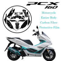 For Honda PCX160 Motorcycle Entire Body Carbon Fiber Protective Film Stickers Inner Fairings Pedal Fuel Tank Accessories