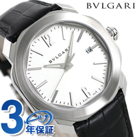 ブルガリ オクト ローマ 41mm 男錶 男用 手錶 品牌 OC41C6SLD BVLGARI 白×ブラック 記念品