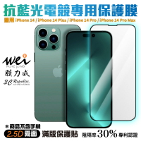 膜力威 專利 電競 霧面 抗藍光 2.5D  滿版 玻璃貼 保護貼 iPhone 14 PLUS Pro Max【APP下單8%點數回饋】