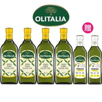 【Olitalia 奧利塔】純橄欖油1000mlx4瓶(+高溫專用葵花油500mlx2瓶-禮盒組)