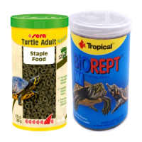 【Sera 德國】澤龜環狀飼料+Tropical高蛋白烏龜飼料 1L×2 澤龜.水龜.陸龜(兩棲爬蟲主食飼料 S32428+U366)