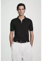COS SLIM KNITTED SILK ZIP-UP POLO SHIRT