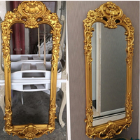 歐式復古穿衣鏡浴室鏡落地鏡全身試衣鏡網紅鏡梳妝異形壁掛鏡子