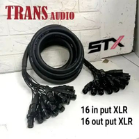 Snake kabel 10 Meter 16 ch CR audio jeck female male XLR STX black with number