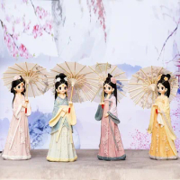China-Chic Ancient and Exquisite Girl Umbrella Decoration Palace Checker Desktop Decoration Hanfu Handmade Student Crafts Gift